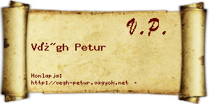 Végh Petur névjegykártya
